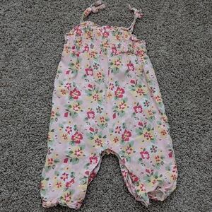 Ergee Girls Pink Floral Romper Size 4-6 Months
